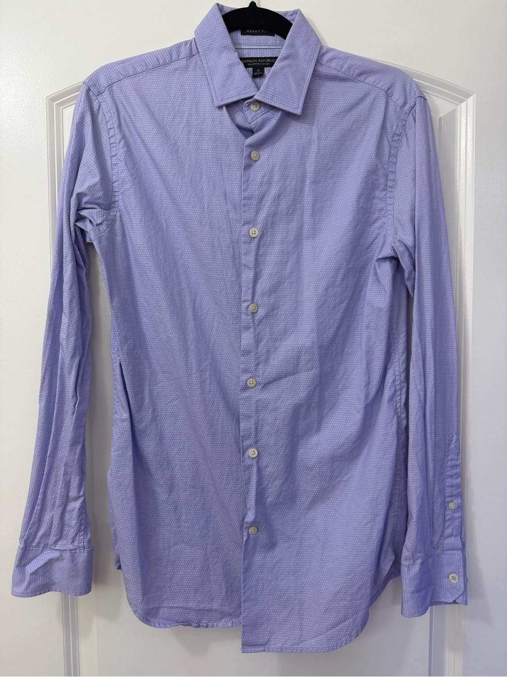 Banana Republic Men's Light Lilac Micro-Pattern Dress Shirt